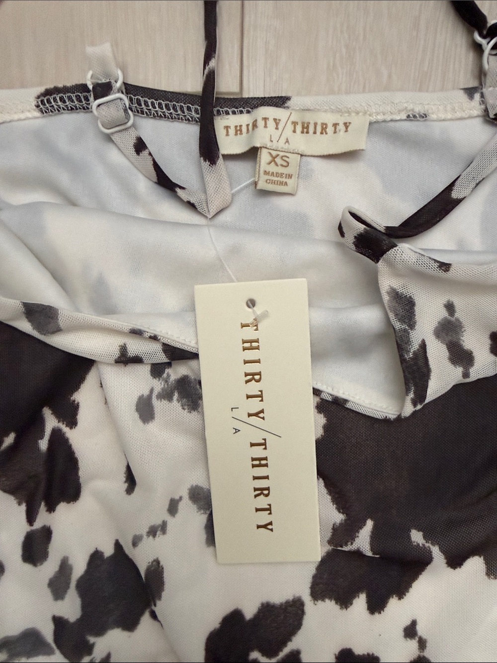 Thirty Thirty Black & White Cow-Print Tiered Ruffle Sundress - Picture 3 of 8